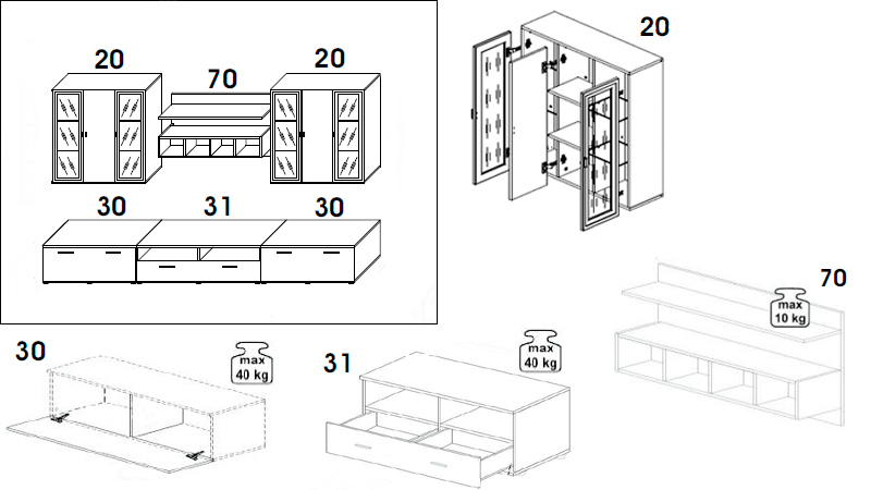 dimensions des meubles design